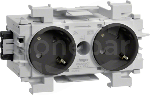 GS20119011 antracyt Gniazdo SCHUKO 2x 45st front