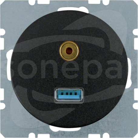 R.1/R.3 czarny połysk Gniazdo USB/3,5mm Audio