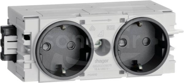 GS20009011 antracyt Gniazdo SCHUKO 2x C-PROFIL