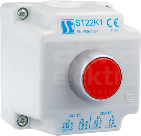 ST22K1/02-1 przycisk Kc Kaseta sterow.1xST22 stop