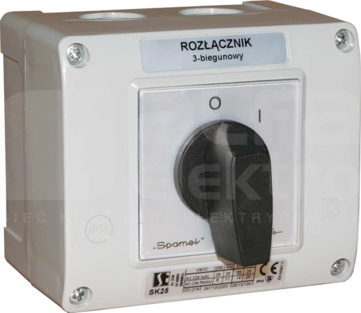 SK25-3.8368/OB13 25A L-0-P 3P Łącznik krzywkowy w obudowie
