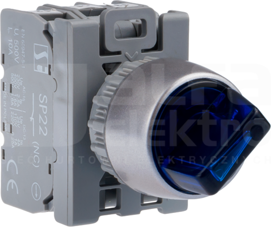 SP22 PL.c-10-24-LED czerwon Łącznik pokrętny 2-poł.podśw