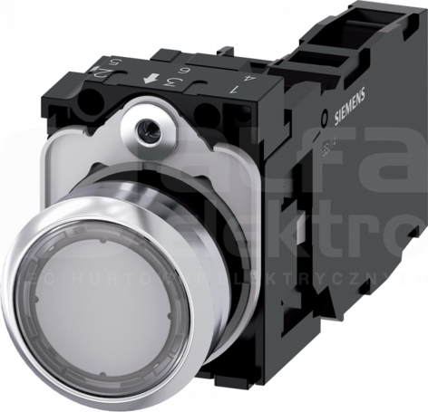 SIRIUS ACT 22mm 1NO+1NC z samop.przezr. Przycisk płaski podśw+bl.LED metal
