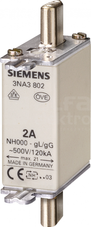SENTRON NH000 6A 500V gG Wkładka bezpiecznikowa
