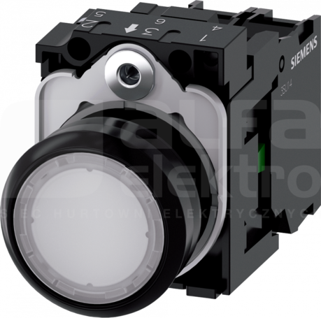 SIRIUS ACT 22mm 1NO z samop.biały Przycisk płaski podśw+bl.LED tworzywo
