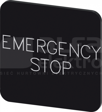 SIRIUS ACT 22x22mm EMERGENCY STOP Etykieta samoprzylepna