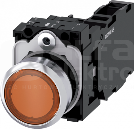 SIRIUS ACT 22mm 1NO+1NC z samop.burszt. Przycisk płaski podśw+bl.LED metal