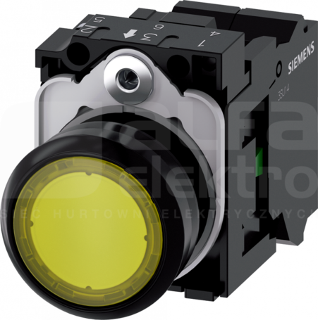 SIRIUS ACT 22mm 1NO z samop.żółty Przycisk płaski podśw+bl.LED tworzywo