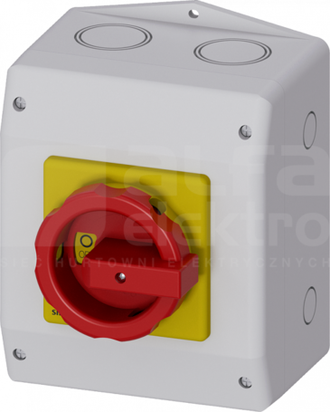SENTRON 6P 32A IP65 czerwony/żółty Rozłącznik główny/awaryjny w obud.
