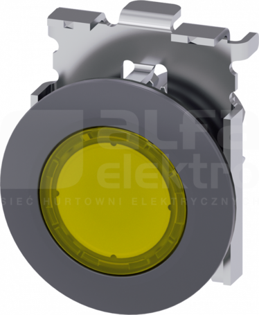 SIRIUS ACT 30mm z samop.żółty Przycisk płaski podśw.metal