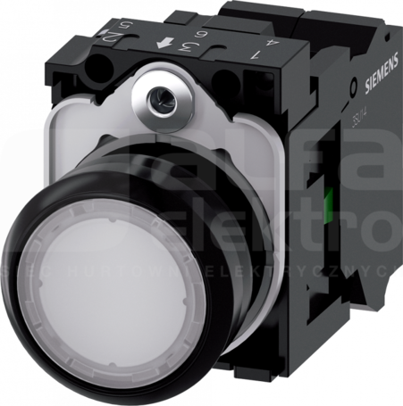 SIRIUS ACT 22mm 1NO z samop.biały Przycisk płaski podśw+bl.LED tworzywo