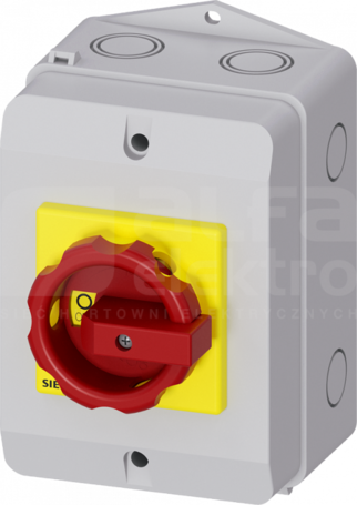 SENTRON 3P 25A IP65 czerwony/żółty Rozłącznik główny/awaryjny w obud.