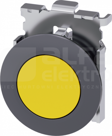 SIRIUS ACT 30mm z samop.żółty Przycisk płaski metal