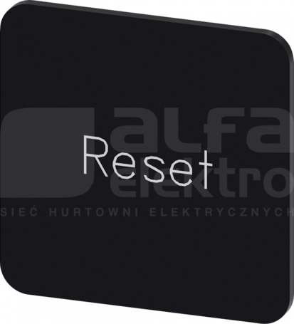 SIRIUS ACT 22x22mm czarny RESET Etykieta samoprzylepna