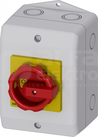 SENTRON 4P 16A IP65 czerwony/żółty Rozłącznik główny/awaryjny w obud.