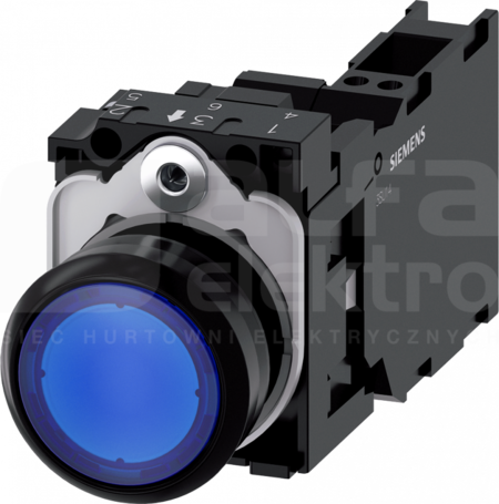 SIRIUS ACT 22mm 1NO+1NC z samop.nieb. Przycisk płaski podśw+bl.LED tworzywo