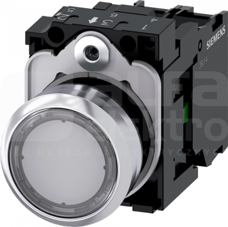 SIRIUS ACT 22mm 1NO z samop.przezr. Przycisk płaski podśw+bl.LED metal