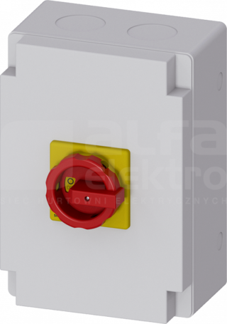 SENTRON 3P 100A IP65 czerwony/żółty Rozłącznik główny/awaryjny w obud.
