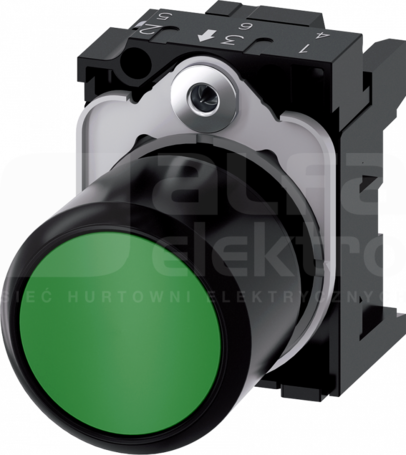 SIRIUS ACT 22mm z samop.zielony Przycisk o wydł.skoku tworzywo