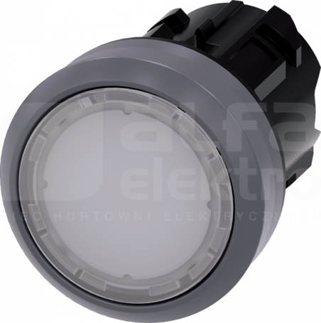 SIRIUS ACT 22mm z samop.biały Przycisk płaski podśw.tworz/metal