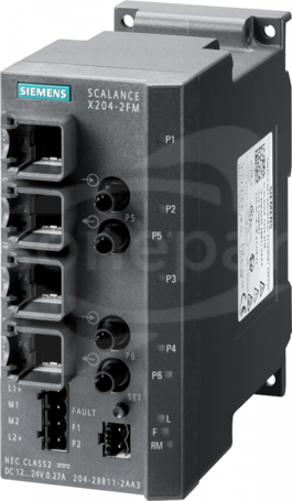SCALANCE X204-2FM 4xRJ45 2XBFOC Switch