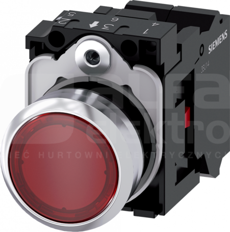 SIRIUS ACT 22mm 1NC z samop.czerwony Przycisk płaski podśw+bl.LED metal