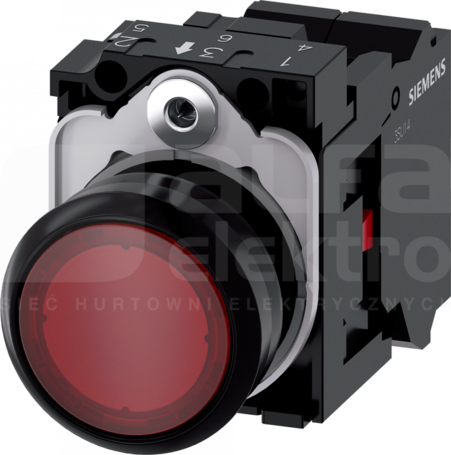 SIRIUS ACT 22mm 1NC z samop.czerwony Przycisk płaski podśw+bl.LED tworzywo