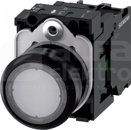 SIRIUS ACT 22mm 1NO z samop.przezr. Przycisk płaski podśw+bl.LED tworzywo