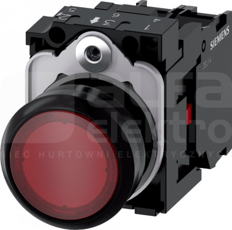 SIRIUS ACT 22mm 1NC z samop.czerwony Przycisk płaski podśw+bl.LED tworzywo