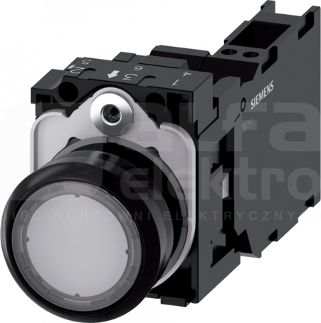 SIRIUS ACT 22mm 1NO+1NC z samop.przezr. Przycisk płaski podśw+bl.LED tworzywo