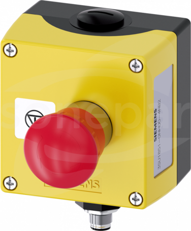 SIRIUS ACT 22mm czerwono/żółty Przycisk awaryjny w obudowie