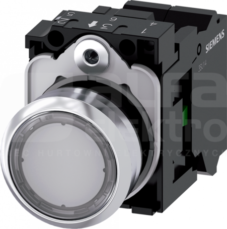 SIRIUS ACT 22mm 1NO z samop.przezr. Przycisk płaski podśw+bl.LED metal