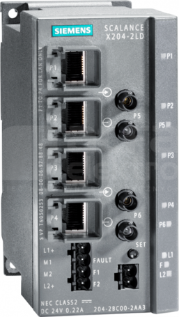 SCALANCE X204-2LD 4xRJ45 2xBFOC Switch