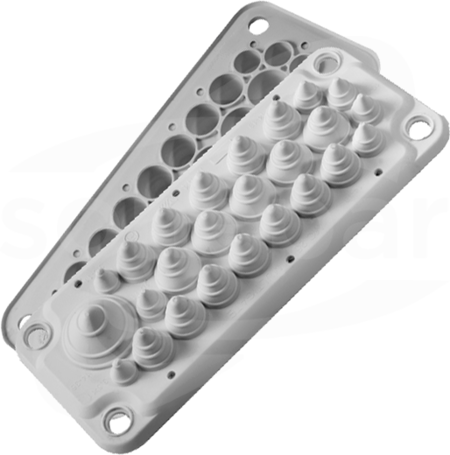 LMC25 IP54 RAL7035 szary Przepust wielootworowy z kompletem pinów