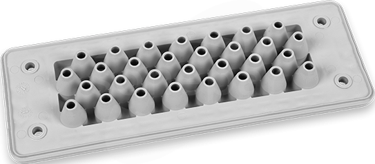 MH24 F30-1 IP66 RAL 7035 szary Przepust wielootworowy