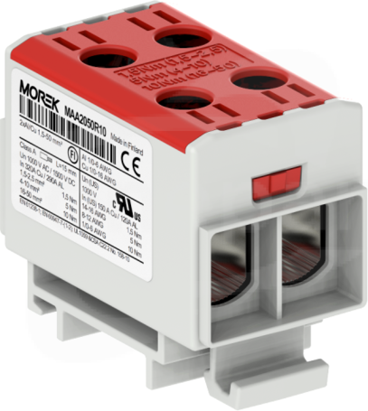 OTL50-2 2xAl/Cu 1,5-50mm2 1000V czerwony Zacisk uniwersalny 2 tory zwarte