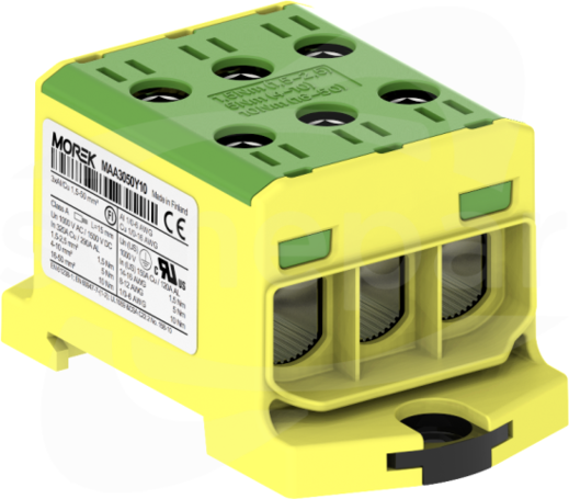 OTL50-3 3xAl/Cu 1,5-50mm2 1000V żółto-zielony Zacisk uniwersalny 3 tory zwarte