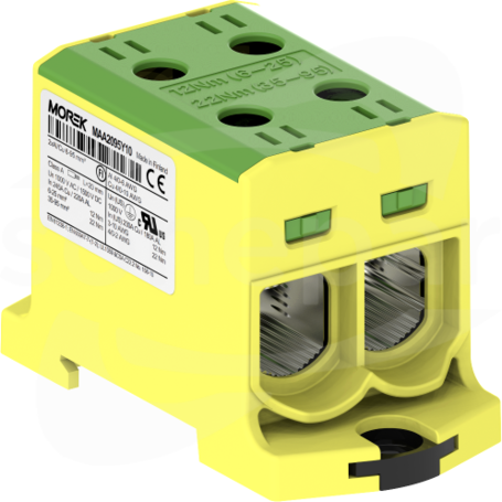 OTL95-2 2xAl/Cu 6-95mm2 1000V żółto-zielony Zacisk uniwersalny 2 tory zwarte