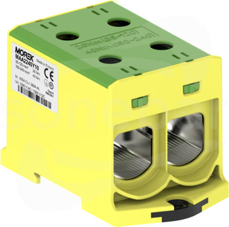 OTL240-2 2xAl/Cu 35-240mm2 1000V żółto-zielony Zacisk uniwersalny 2 tory zwarte