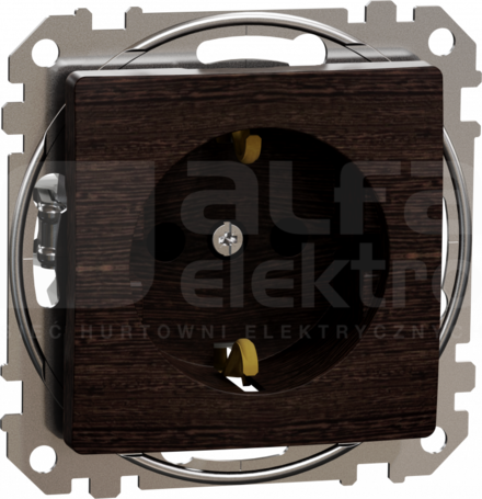 SEDNA ELEMENTS SCHUKO wenge Gniazdo sieciowe z przesłonami