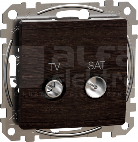 SEDNA ELEMENTS 10dB wenge Gniazdo TV/SAT przelotowe
