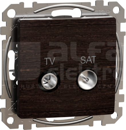 SEDNA ELEMENTS 7dB wenge Gniazdo TV/SAT przelotowe