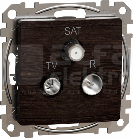 SEDNA ELEMENTS 10dB wenge Gniazdo R/TV/SAT przelotowe