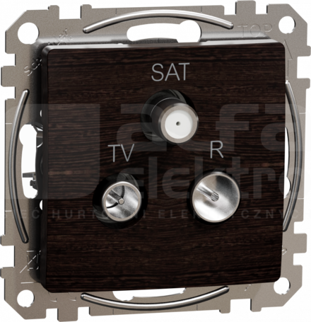 SEDNA ELEMENTS 7dB wenge Gniazdo R/TV/SAT przelotowe
