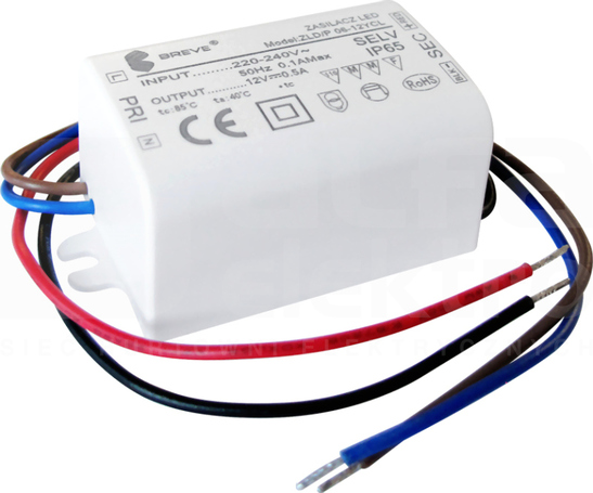 ZLDP 06-12YCL 6W 0,5A IP65 Zasilacz LED