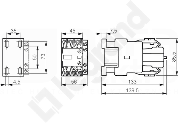 CTX-C 45A 230VAC NO+NC Stycznik