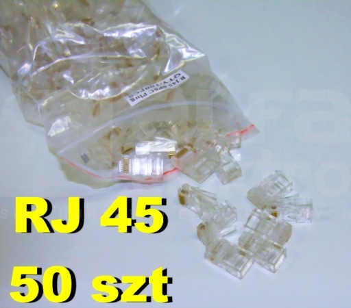 Wtyk RJ45 kat.5e 8p8c (50szt) Szafa 19 akcesoria
