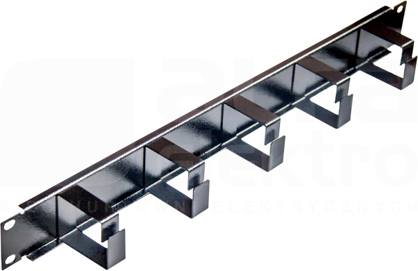 Organizator kabl.poziomy metal.1U czarny Szafa 19 akcesoria