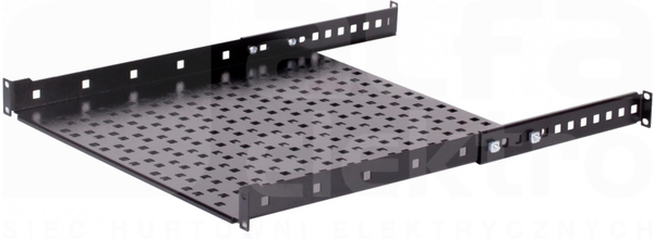 Półka 1U 450mm uchwyt z tyłu czarny Szafa 19 akcesoria