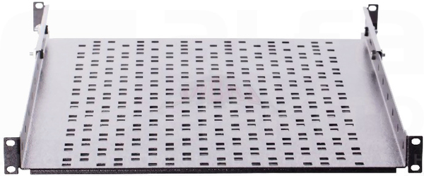 Półka 1U 600mm uchwyt z tyłu czarny Szafa 19 akcesoria